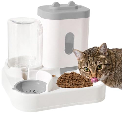 Comedero y Bebedero Automático para Mascotas - Dispensador de Agua y Comida por Gravedad para Gatos y Perros