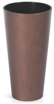 Stolmet Tall Flower Pot, Round Planter, Concrete Effect Style, Perfect for Home and Garden Decoration, Capacity of 3.3L to 64L (Corten, 27 Litres)