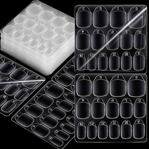Adhesive Nail Tabs for Press On Nails - 300PCS Ultra Thin & Waterproof False Nail Sticky Tabs for Fake Nails in 15 Sizes, 10 Sheets Double Sided Jelly Nail Adhesive Stickers for Manicure