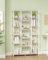 Hzuaneri Bücherregal, Standregal mit 6 Ebenen 15 Ablagen, Verstellbare offene Ablagen, für Wohnzimmer, Büro, Schlafzimmer, 30 x 70 x 170cm, Weißeiche und Weiß, BC15016W