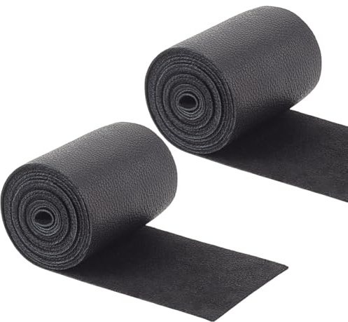 GORGECRAFT 2 Rolle 0.9-1mx4cm Schafslederstreifen Echtlederband Schwarzes Weiches Lammfell Zum Selbernähen Basteln Einfassen Kleidungsstücken Säumen Werkzeug Werkstatt Gürtel Armbänder Schmuckherstell