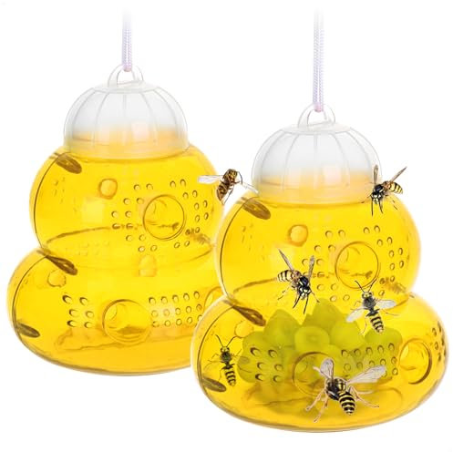 Wilhelm Sell® 2X Insektenfalle zum Aufhängen aus Kunststoff - Fluginsekten-Falle für außen - tierfreundlicher Insektenschutz - Lebendfalle für Kerbtiere und Gliederfüßer