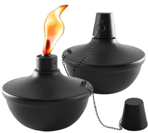 MWZBTG 2 Stück Tischfackeln, 13.21x11.43 cm Tischfackel Citronella, Fackel Kanister, Tischlaterne, Metall Tischfackel, Nachfüllbare Flammenlicht-Taschenlampe, Edelstahl Alkohol-Lamp