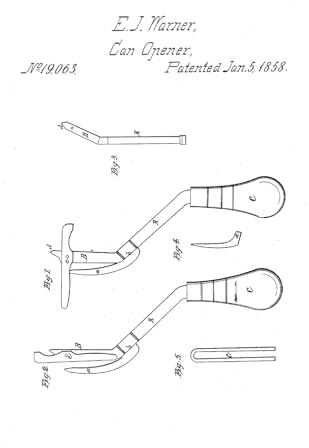 Vintage Patent Notebook – Can Opener Design (1858) | 6x9”, 120 Pages, White: Retro Engineering Journal for Inventors & Creatives