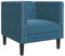 Eleganz Chesterfield-Sessel in Blau Samt – Klassischer Futon für Wohnzimmer & Schlafzimmer – Bequem & Stilvoll – Ideal für kleine Räume & Gastgeber