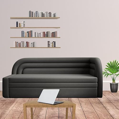 Agritrade AK Fabillo Teen Boys and Girls Bed with Storage Sleeping Surface 135 x 199 cm Dark Grey Right