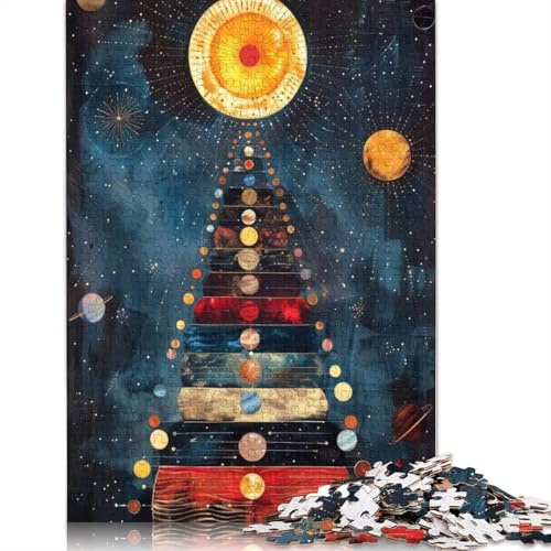 1000-teiliges Puzzle „Kosmische Pyramide“ für Erwachsene, Holzpuzzle, anspruchsvoll, Aber unterhaltsam und humorvoll, 1000 Teile (75 x 50 cm)