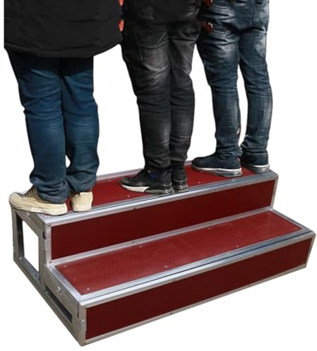 LJCSSD Standing Choir Stage Risers, Anti-Slip Choral Staircase Risers 50inch Long, Metal & Plywood Choral Music Stand, Wedding Concert Hall Lecture Stool(2Tiers)