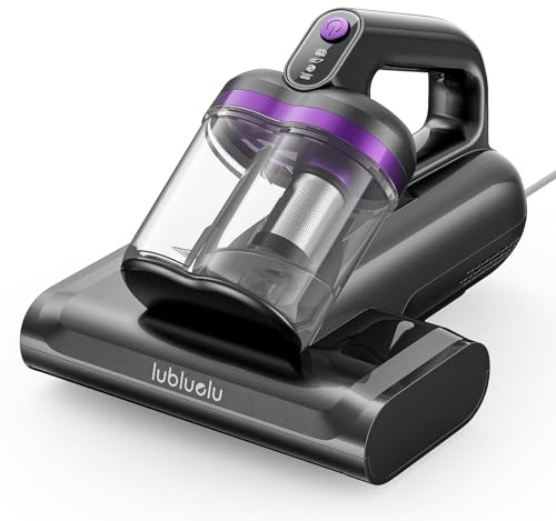 Lubluelu 3-in-1 Matratzenreiniger 20 kPa, Milbensauger mit Klopffunktion und Wärmefunktion, Handstaubsauger für Bett, Sofa und Polster, gegen Staub & Allergene, kompakt, Dunkelgrau
