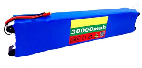 Batterie Lithium-ION pour vélo Électrique Batterie Lithium 36V 30AH 10S3p for Vélo Scooter Kart Fauteuil Roulant Électrique avec Chargeur BMS Boîtier en PVC étanche 36V 30Ah,XT60+SM