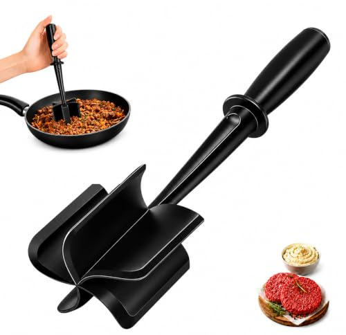 Meat Chopper Meat Masher, Mince Masher for Ground Beef Hamburger Turkey, Heat Resistant Non-Stick Chicken ShredderEasy to Use for Cooking and Kitchen Gadget