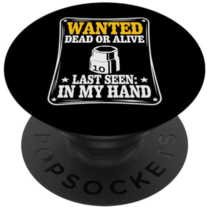 Wanted Poster 10MM Socket Jokes Humor Car Guy Car Mechanic PopSockets Adhesive PopGrip