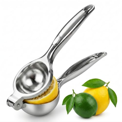 Zitronenpresse Edelstahl, 7 cm Manuell Zitruspresse Lemon Squeezer Handpresse Citrus Juicer spülmaschinenfeste Langlebig Limettenpresse für Bar Küche Restaurant