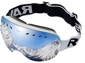 Ravs by Alpland Skibrille SKI Goggle Doppelscheibe Silber verspiegelt Antibeschlag