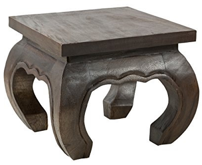 Opiumtischchen 35x35x30cm Massivholz Handarbeit, schwarz-braun