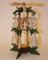 Teelichtpyramide 2stöckig Zweige grün - Motiv/Engel/Weihnachtsmann - REH ? Schlitten original Erzgebirge 11,5x24cm