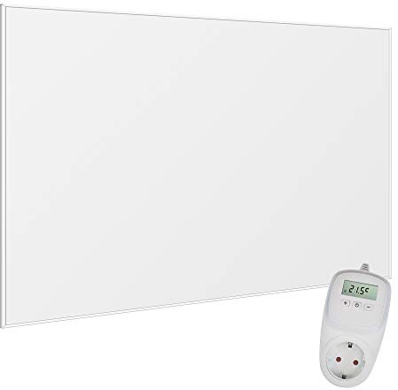 VIESTA® Infrarot Wandheizung mit Thermostat [INKL. TH10 THERMOSTAT] – Infrarotheizung Wandmontage Heizkörper – Carbon Crystal Infrarotheizung – Paneel Badezimmer geeignet – (Modell F1200-1200W)