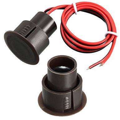 Sourcingmap N.O. Recessed Wired Security Window Door Contact Sensor Alarm Magnetic Reed Switch Brown RC-36