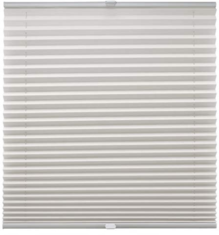 Plissee auf Maß für alle Fenster Montage Glasleiste Blickdicht mit Spannschuh Sonnenschutzrollo Vanille Breite: 81-90 cm, Höhe: 201-250 cm