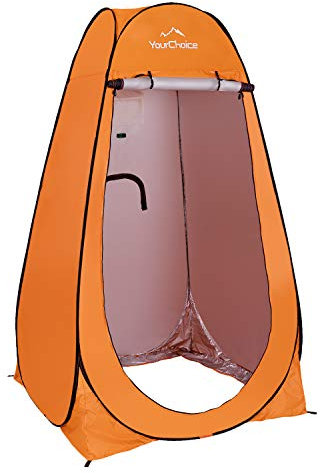 Your Choice Tenda da doccia pop up, portatile, per spogliatoio, doccia, WC, privacy, per esterni e interni, altezza 1,8 m, colore arancione