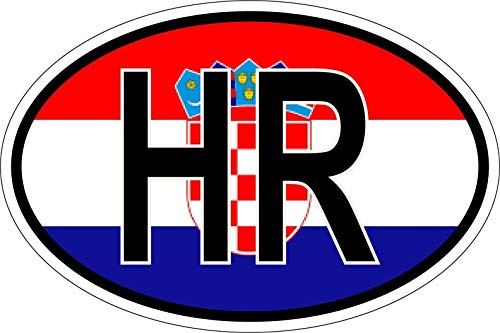 Akachafactory Sticker Aufkleber Nationalitätenkennzeichen Flagge Fahne HR Kroatien