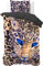Sleeptime Bettwäsche 2teilig 135cm x 200cm 2teilig braun - Cheetah - weich & bügelfrei Bettbezüge mit Reißverschluss - Bettwäsche Set mit 1 Kissenbezüge 80cm x 80cm