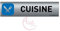 AUA SIGNALETIQUE - Plaque de porte Aluminium brossé imprimé AluSign - 200x50 mm - Double Face adhésif au dos - Impression UV directement sur l'aluminium (Pas de contre collage) (Cuisine 2)