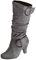 Minetom Stivali Donna Scarpe da Moda Autunno Inverno Scamosciato Pelle Casual Lunghi Stivali Tacchi Alti Slip On Z Grigio 42 EU