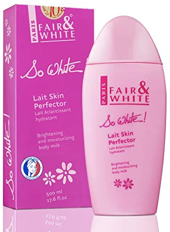Fair & White So White, Skin Brightening Lotion | 500ml / 17.6 fl oz | Moisturizing Body Lotion for Body, Knees, Elbows, Armipts | with Almond Oil