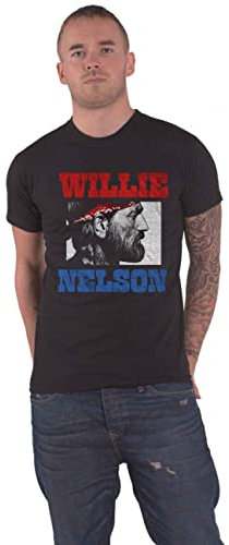 Willie Nelson T Shirt Stare Logo Nue offiziell Herren Schwarz L