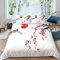 Japanische Kirschblüte Bettwäsche Set Rauchiger Gebirgsdruck Bettbezug 155x220cm für Kinder Jungen Mädchen Jugendliche Aquarell Bettbezug Set Weiche Mikrofaser Tusche Malerei Stil Betten Set 2St