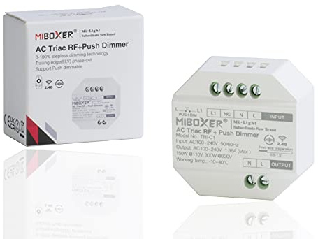 Mi Light MiBoxer TRI-C1 TRIAC-Dimmermodul RF + Push Steuerung für LED dimmbar AC 100-240V