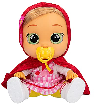 Cry Babies Magic Tears Storyland Scarlet, Bambola interattiva che piange lacrime vere, ispirata in una fiaba classica, con capelli e vestitini intercambiabili, funzionale per bambini dai 2 anni in su