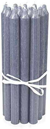 LUMELY dänische Premium Stabkerzen Grau Hellgrau, 12er Pack, Höhe 29cm, Ø 2,2cm, Brenndauer ca. 14 Stunden, zylindrische Leuchterkerzen, Deko Kerzen Set, Kerzen Skandinavisch