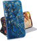 TIANCI Hülle für Motorola One Fusion, Tierbild Brieftasche Schutzhülle, Kartenschlitz Magnetknopf Stoßfeste Handyhülle für Motorola One Fusion Hülle PU Leder, Blume