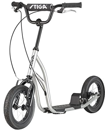 STIGA Air Scooter Großer Kickscooter - Robuster Cityroller, Höhenverstellbarer Lenker, Stahlrahmen, Handbremse, Aluminiumfelgen und Griffe - Geeignet ab 7 Jahren - Maximale Traglast 100 kg