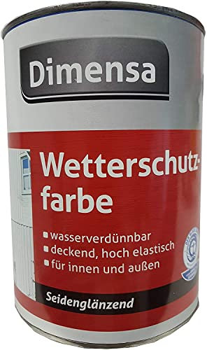 Dimensa Acryl Wetterschutzfarbe seidenglänzend wasserverdünnbar innen&außen 0,75 L Farbwahl, Farbe:Schokobraunbraun