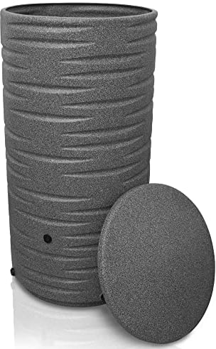 YourCasa Regentonne 290 Liter [Premium] mit Metallgewinde und Deckel - Regenfass Frostsicher aus Kunststoff - Regenwassertonne - Regenwassertank Garten
