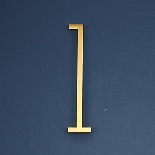 7cm Solid Brass 3D House Plaque Numbers 0-9 Letters A-Z Dash Sign Adhesive Glued Hotel Office Door Number Indoor Mailbox Address Digital Alphabet for Home Outdoor Plates Doorplate Room (1)