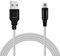 OcioDual Cargador 3ds, 2ds, dsi, Cable de Carga USB 1,2m Compatible con Consolas DSi, DSi XL, Adaptador de Alimentación USB, Cable Cargador 2ds, Plateado, Trenzado