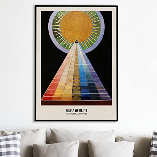SDVIB Spirituelles abstraktes Poster Hilma Af Klint Leinwand Gemälde Mode Kunstdruck Modernes Retro Wandbild für Wohnzimmer Wohnkultur 60x80cm Rahmenlos
