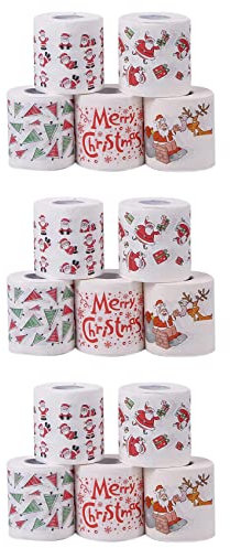 BYSL Lot de 15 rouleaux de papier toilette 5 styles