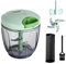 Lnvocn Hachoir Manuel a Ficelle, 900 ml Hacheur Manuel 3 Lames, Hachoir Oignon Manuel 5 Secondes avec Mixeur, Brosser et Éplucheur d'Ail, Hachoir avec Corde pour Coupe Tomates, Ail, Onionm, Légumes