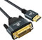 Thsucords 4K HDMI auf DVI Kabel 5M, Vergoldetes geflochtenes DVI auf HDMI Kabel Bidirektional kompatibel mit Projektor, Laptop, TV, PC, DVD Player