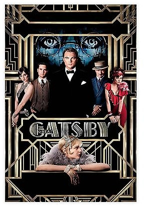 NEDOES Filmposter The Great Gatsby, Leinwand-Poster, Schlafzimmer, Dekoration, Sport, Landschaft, Büro, Raumdekoration, Geschenk, ungerahmt, 50 x 75 cm