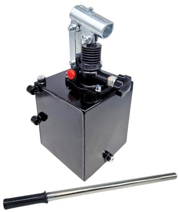 Flowfit Single Acting Handpump 45CC, for Single Acting Cylinder, with Relief Valve. Assembled with a Tank. 600mm Handlever Included (5 Litre Tank)