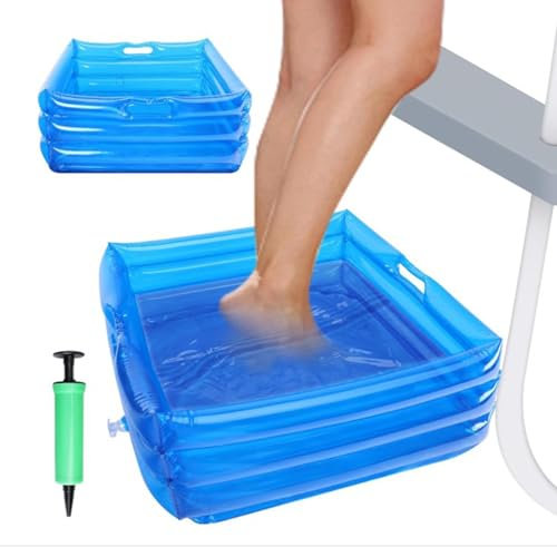 Bassin de bain gonflable pour les pieds de piscine, bassin de lavage des pieds pour piscine | Lavabo portable pour la plage, le camping, la maison, bain de pieds bleu pour spa