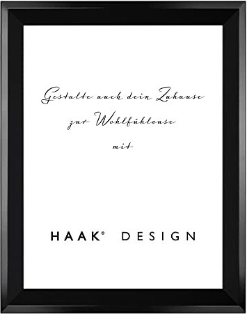 Haak Bilderrahmen Nova in Schwarz (Hochglanz) 40 X 50 cm ANTIREFLEX/Entspiegelt schlicht modern Rahmen für Puzzle Bilder Poster XXL Größen