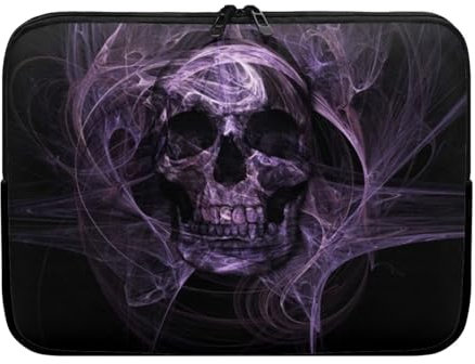 Belidome Laptophülle mit Totenkopf-Motiv, für Damen und Herren, Skelett-Druck, Tablet-Abdeckung, Computertasche, leicht