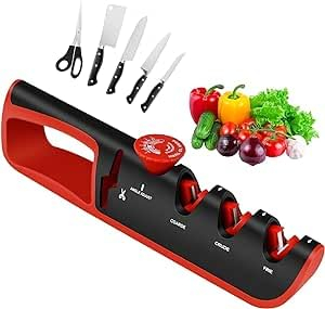 Afilador de cuchillos con afilador de tijeras - Perilla de ángulo ajustable Versátil afilador de cuchillos profesional para pulir y restaurar cuchillos y tijeras